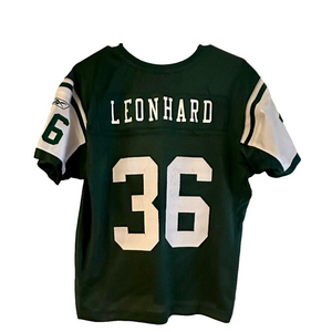 Jim Leonhard New York Jets Reebok AUTHENTIC Jersey, Women’s Size Large
